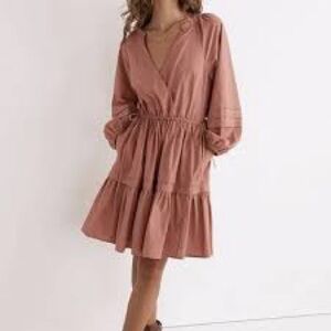Madewell Terracotta Long Sleeve Dress